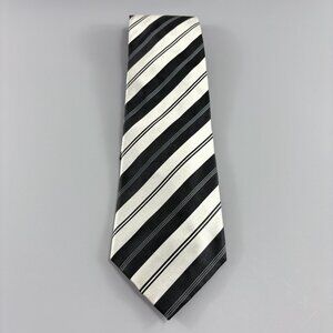 XMI Black / Silver Striped Men's Tie 4" x 60"